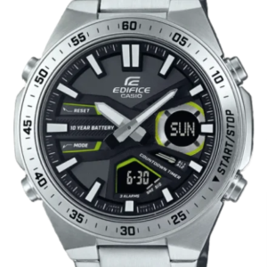 Edifice EFV-C110D-1A3VDF Analog-Digital Black Dial Stainless Steel Band Watch for Men
