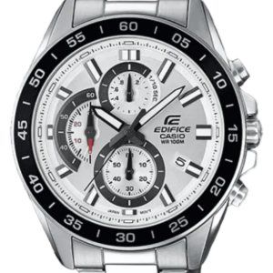 Edifice EFV-550D-7AVUDF Analog White Dial Silver Stainless Steel Band Watch for Men