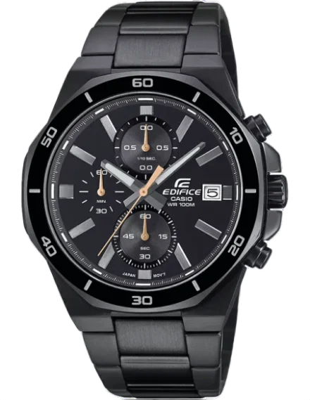 Edifice EFV-640DC-1AV Analog Black Dial Black Stainless Steel Band Watch for Men