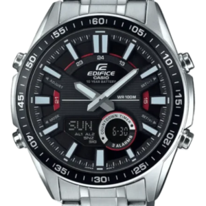 Edifice EFV-C100D-1AV Analog-Digital Black Dial Silver Stainless Steel Band Watch for Men