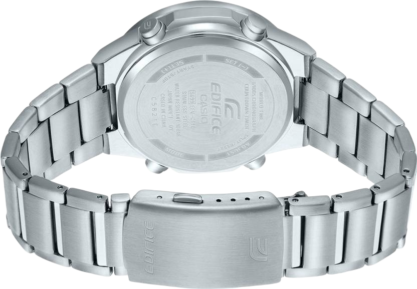 Edifice EFV-C110D-1A3VDF Analog-Digital Black Dial Stainless Steel Band Watch for Men